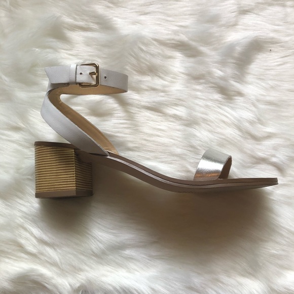 TALBOTS White and Silver Sandals with Block Heel - Picture 6 of 6